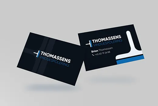 Thomassens Vinduespolering – logo, visitkort